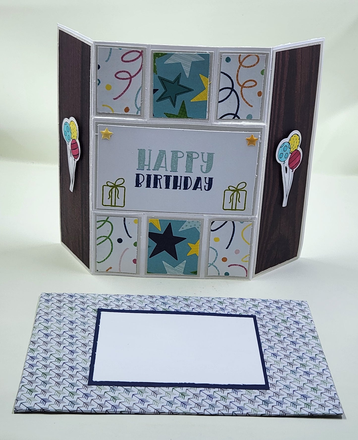 Handmade Triple Panel Fun Fold Birthday Card