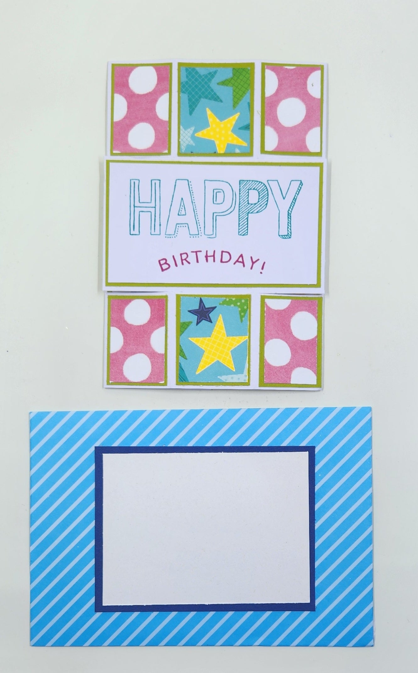 Handmade Triple Panel Fun Fold Birthday Card