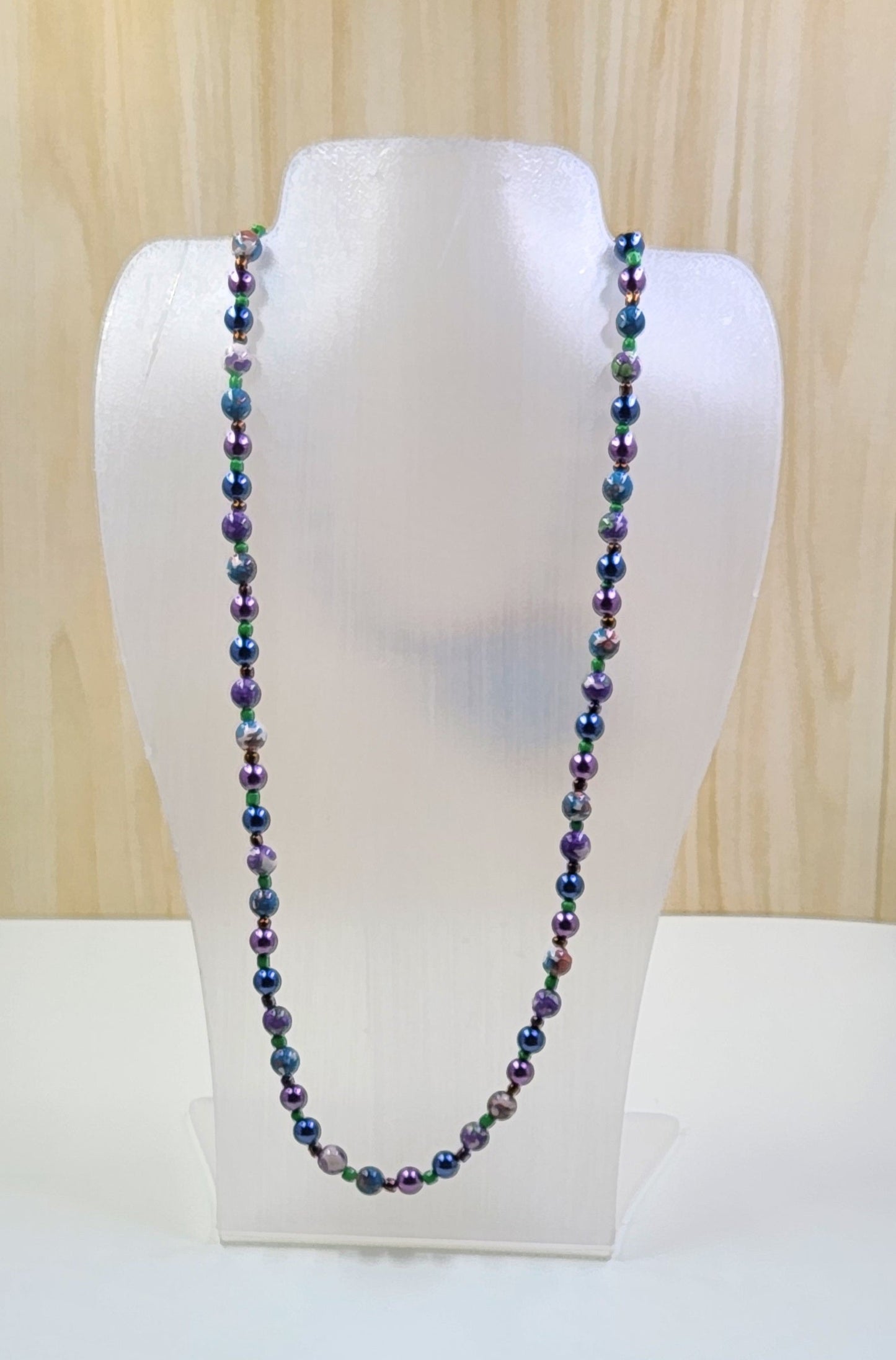 Handmade Dark Purple and Navy Blue Necklace