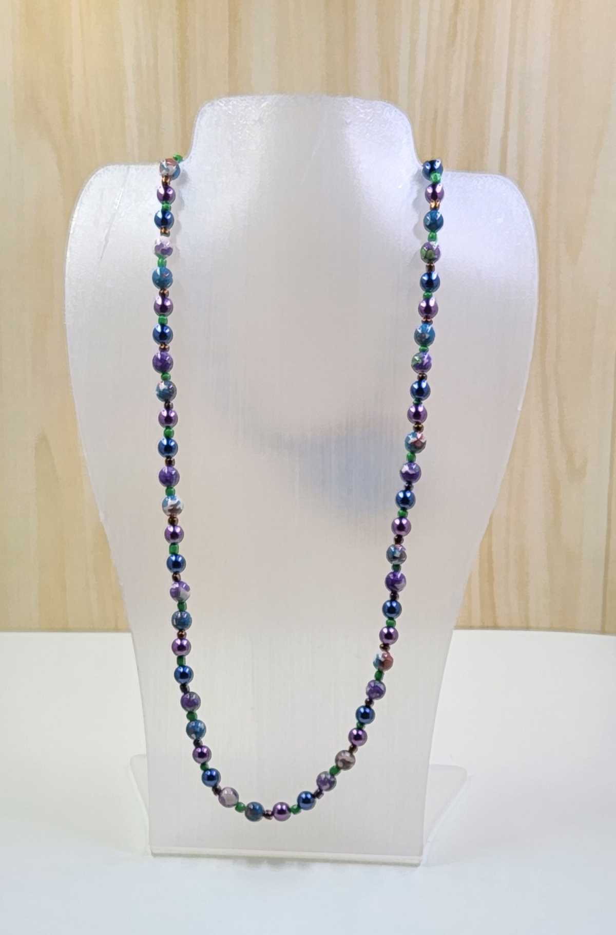 Handmade Dark Purple and Navy Blue Necklace Aquarian Designs