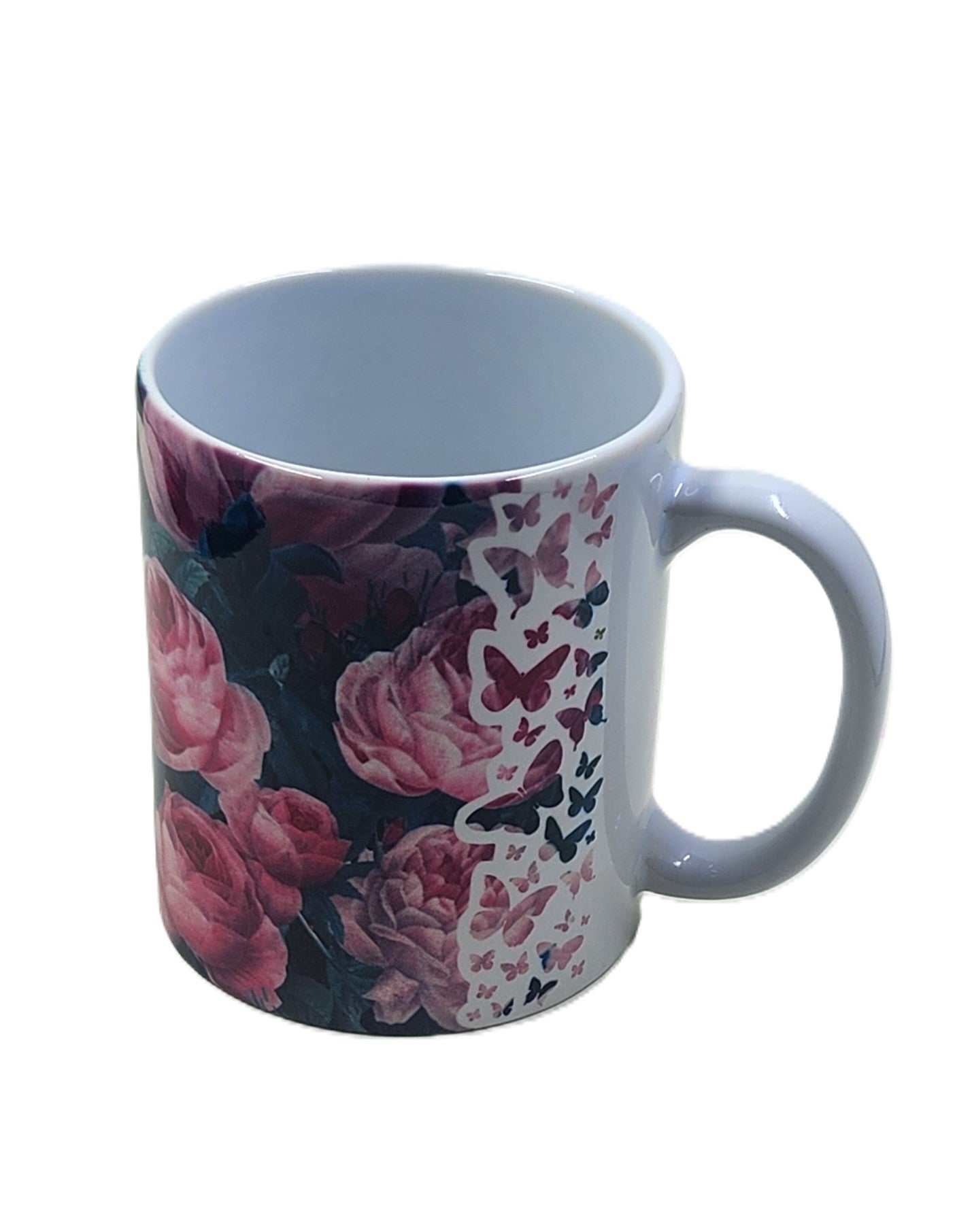 Cabbage Roses Butterfly Edge Mug and Coaster