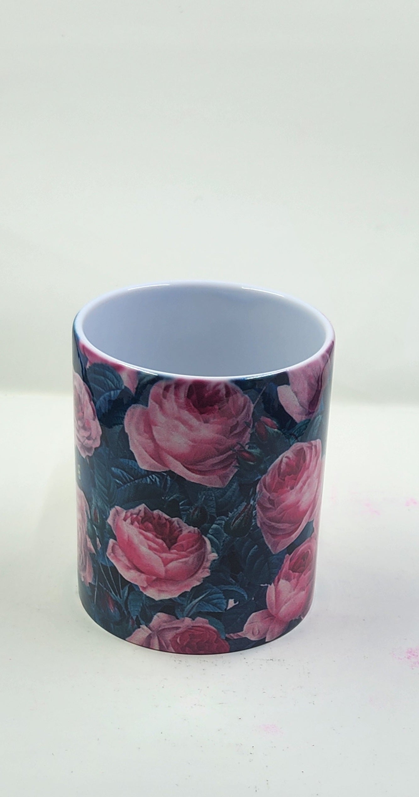Cabbage Roses Butterfly Edge Mug and Coaster