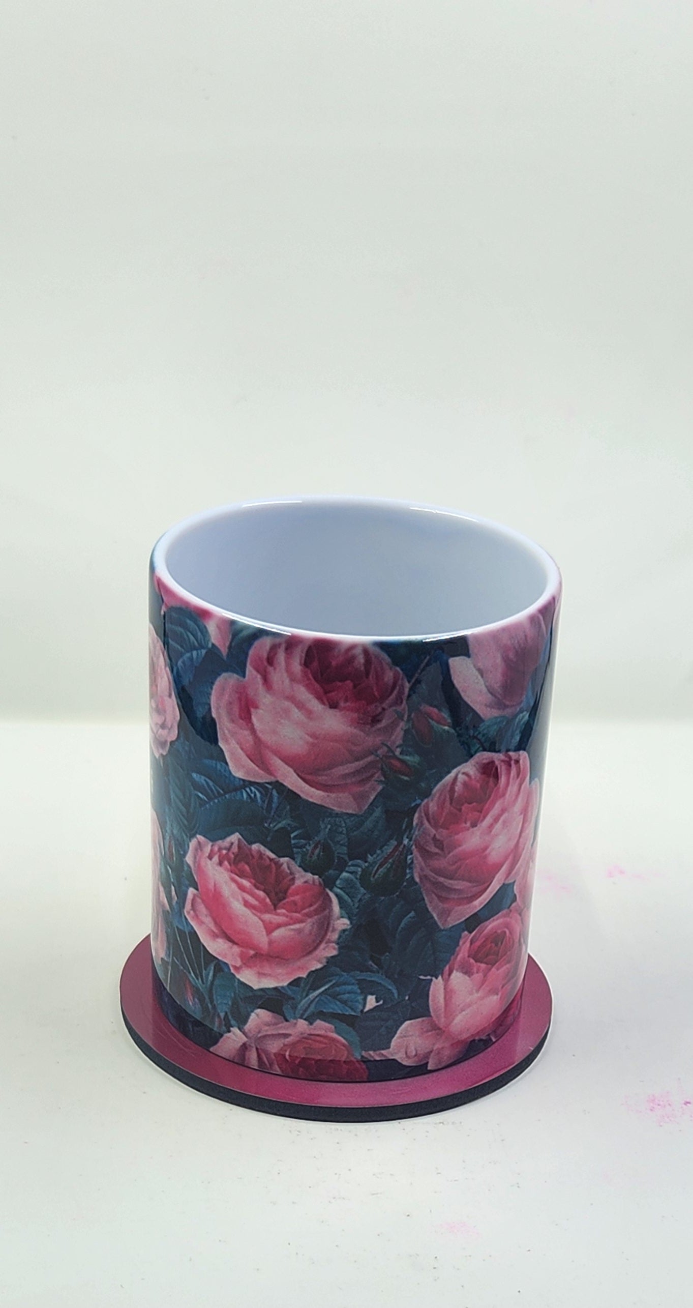 Cabbage Roses Butterfly Edge Mug and Coaster