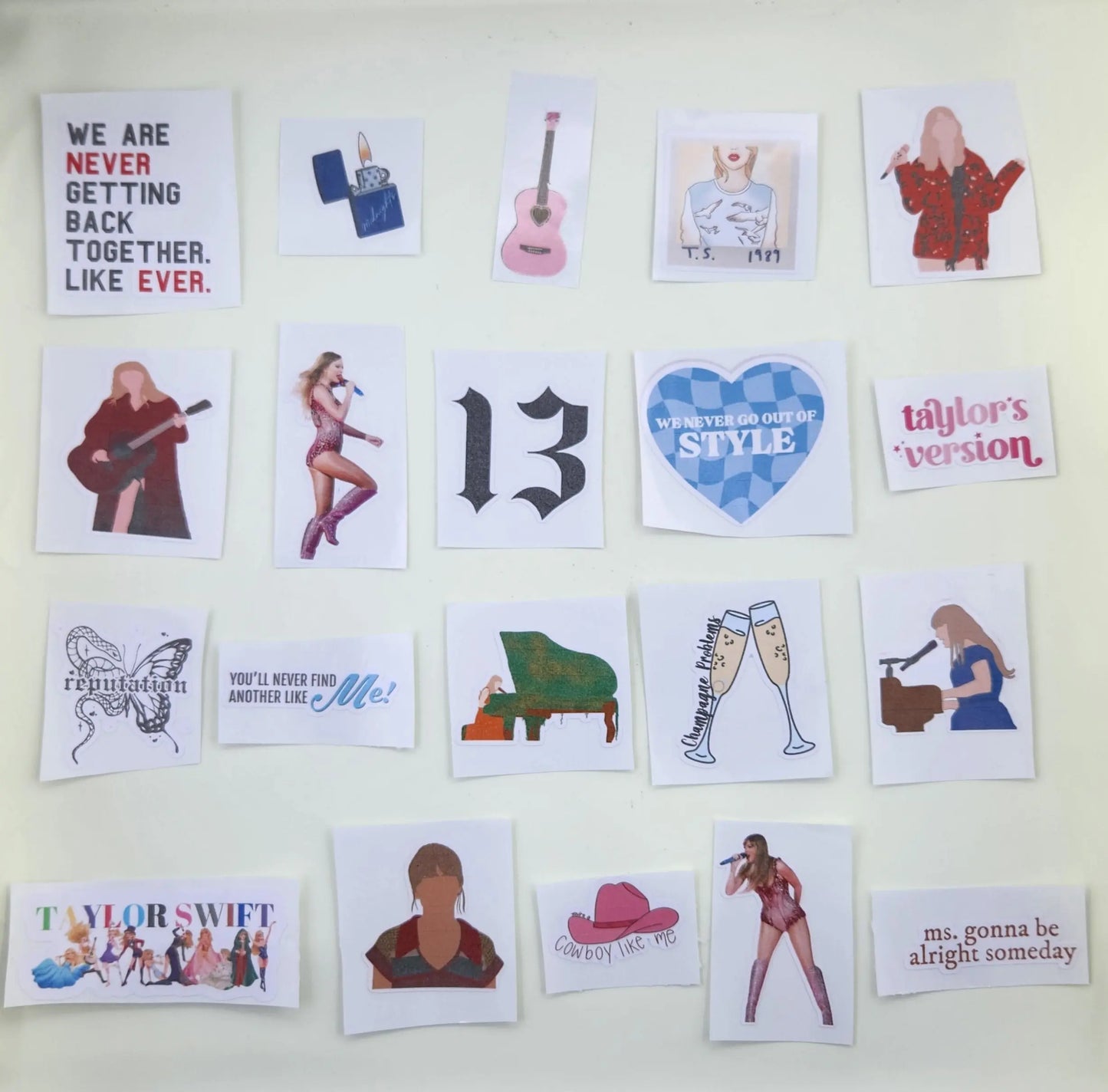 Handmade 20 Pack Taylor Swift Stickers Aquarian Designs