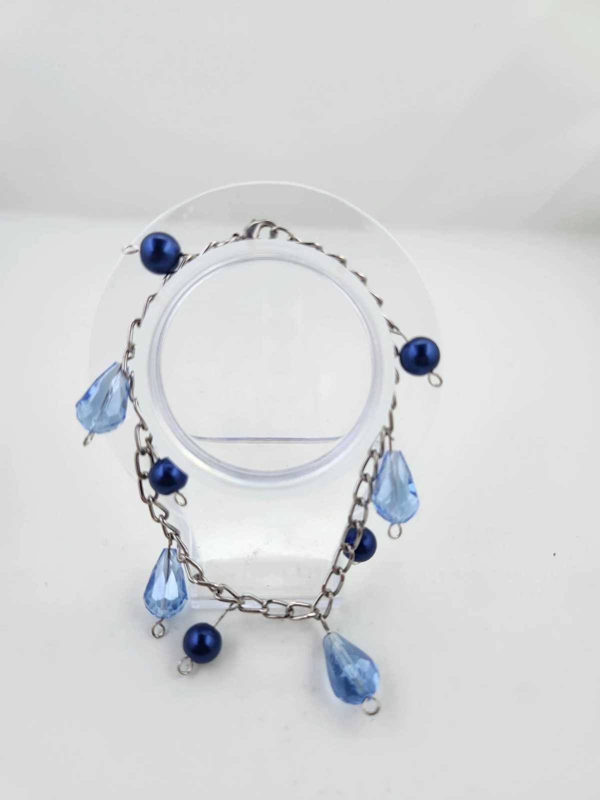 Handmade Blue Silver Chain Bracelet Aquarian Designs