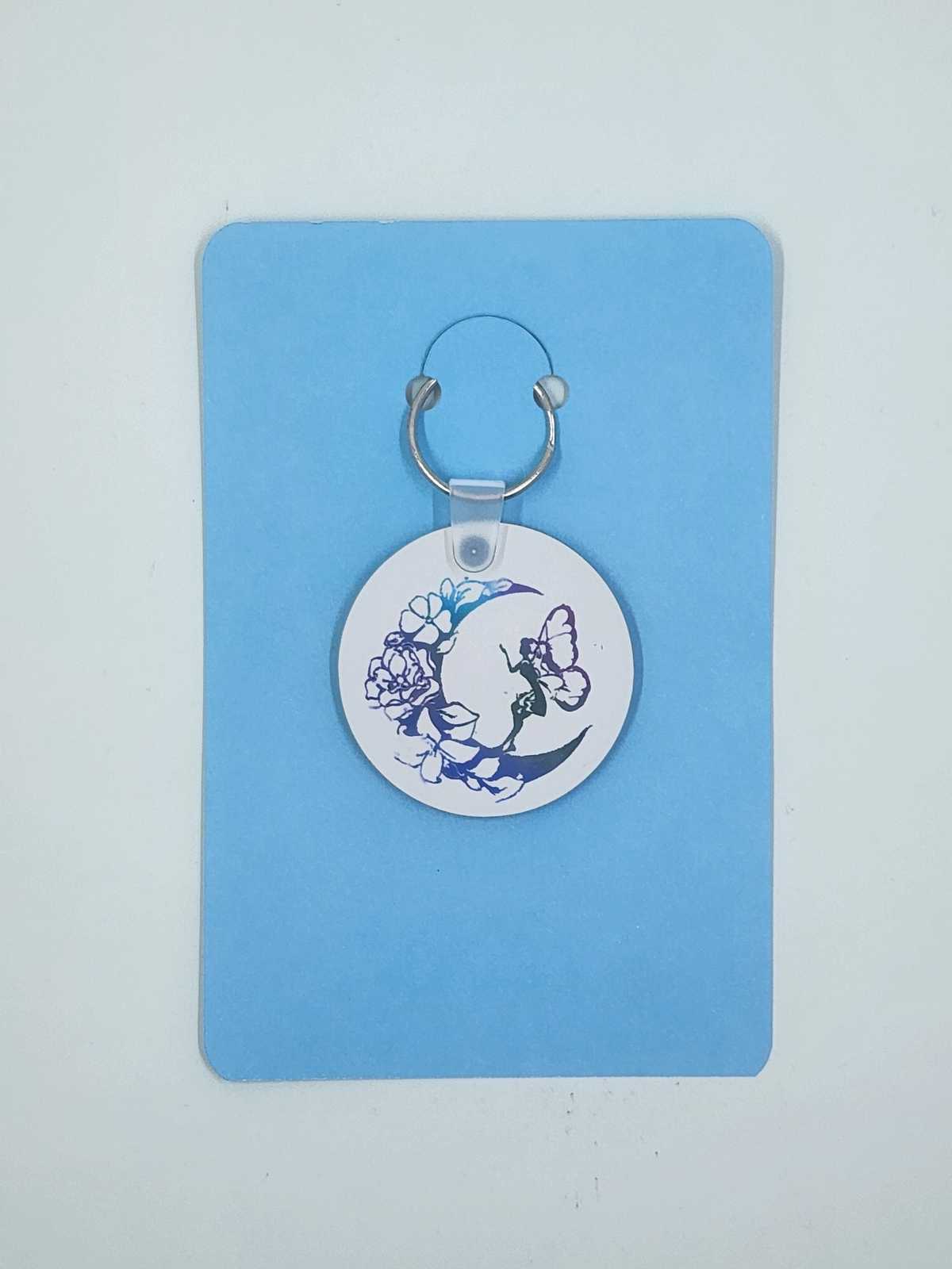 Handmade Floral Moon and Fairy Keyring Aquarian Designs