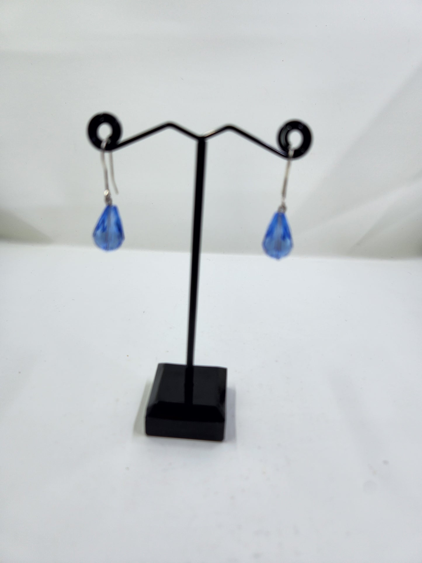 Handmade Light Sapphire Teardrop Dangle Earrings