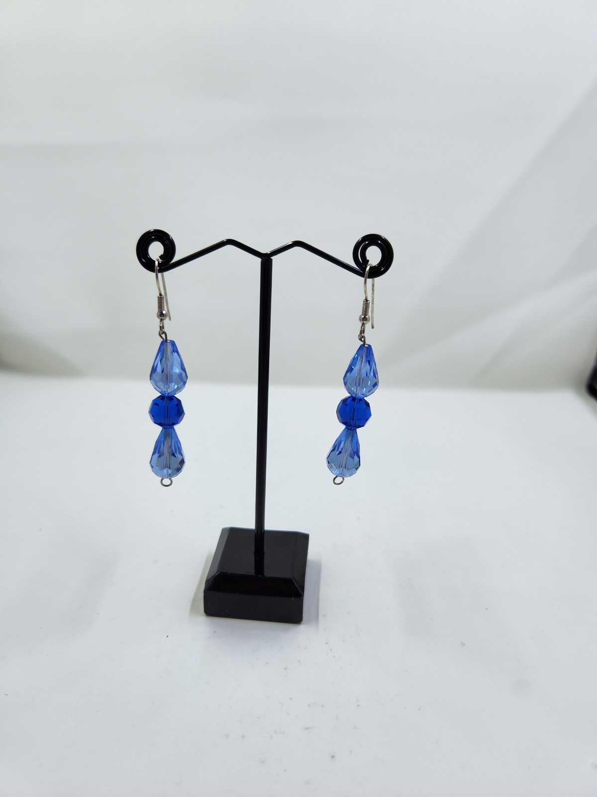 Handmade Sapphire Crystal Dangle Earrings Aquarian Designs