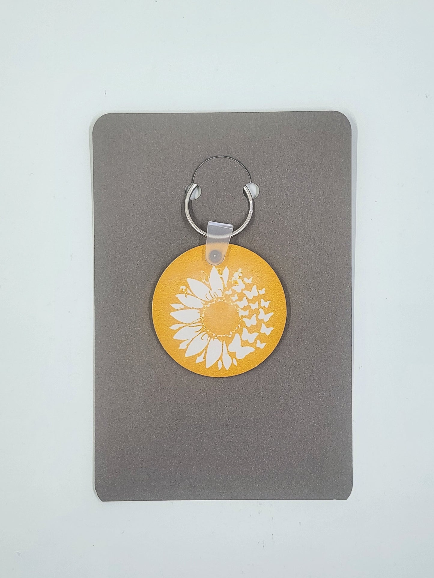 Handmade Sunflower and Butterflies Keyring
