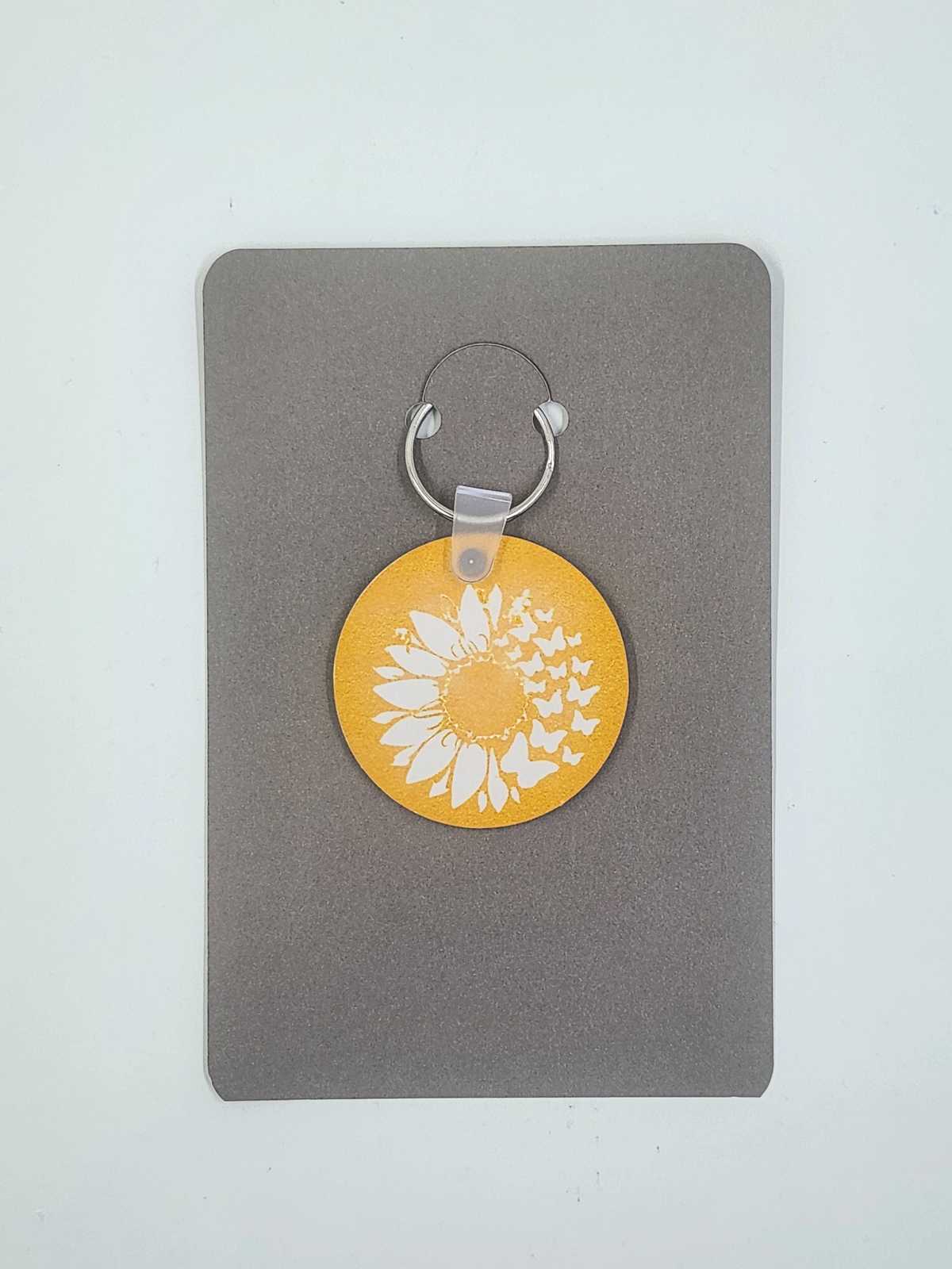 Handmade Sunflower and Butterflies Keyring Aquarian Designs