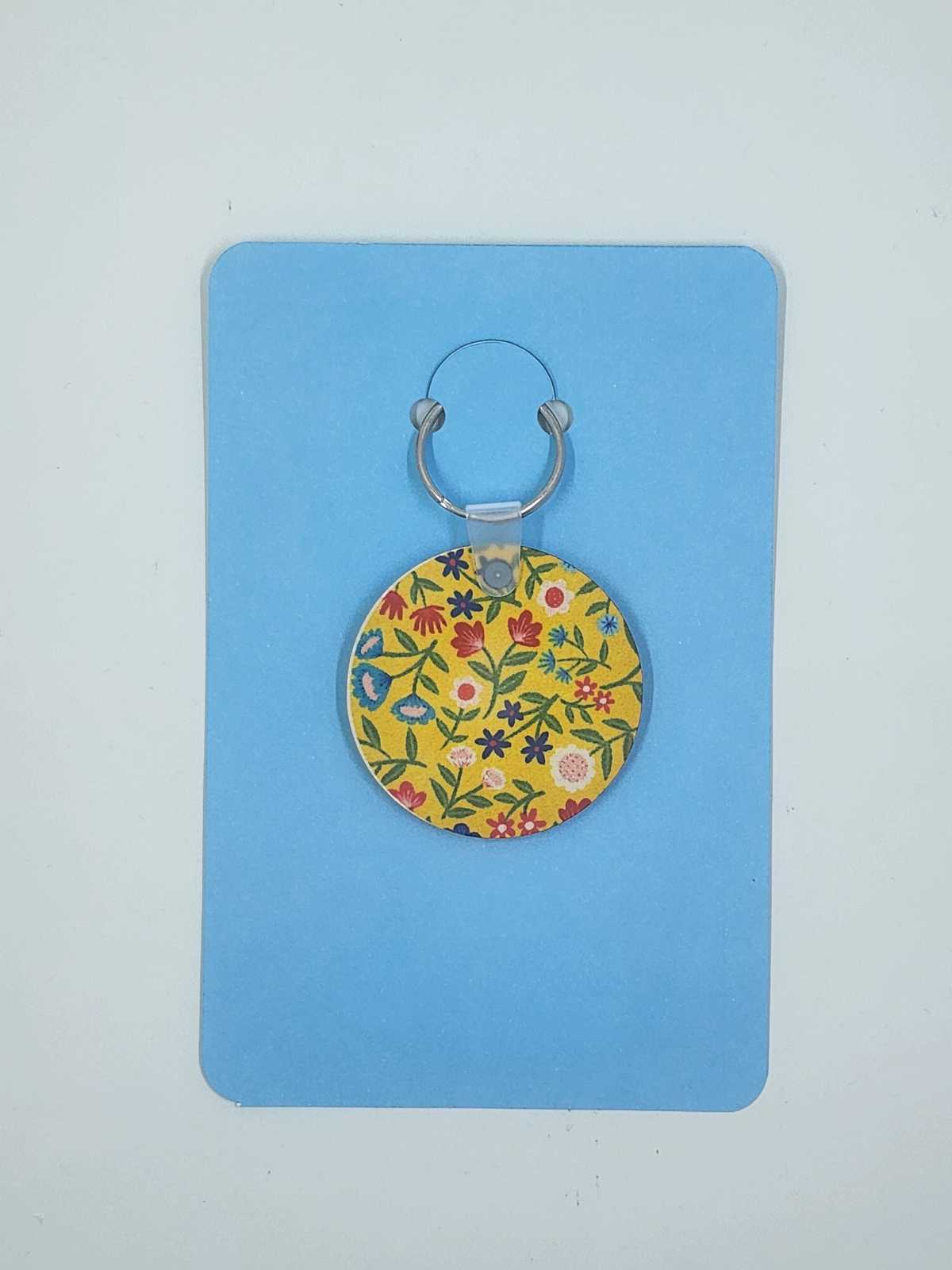 Handmade Yellow Floral Keyring Aquarian Designs