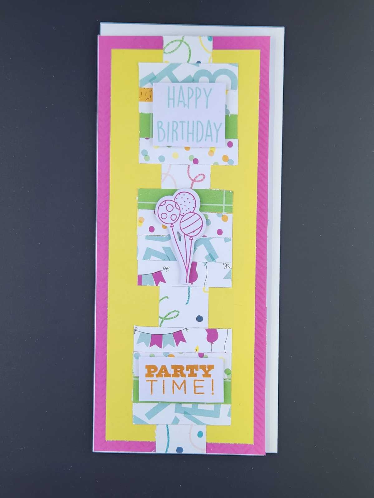 Party Time Slimline Birthday Card Aquarian Designs