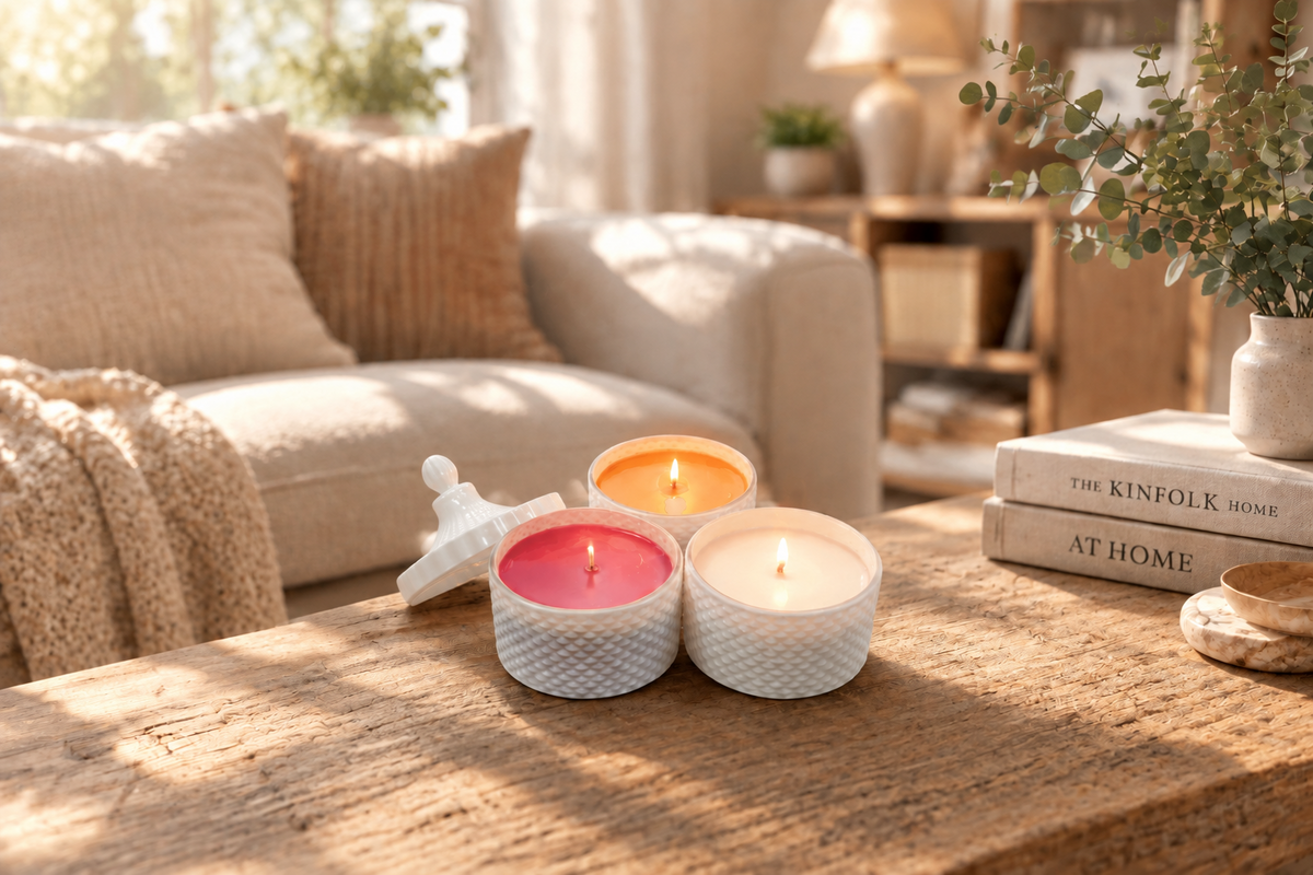 Handmade Geo Stackable Candle Jars - Limited Edition Aquarian Designs