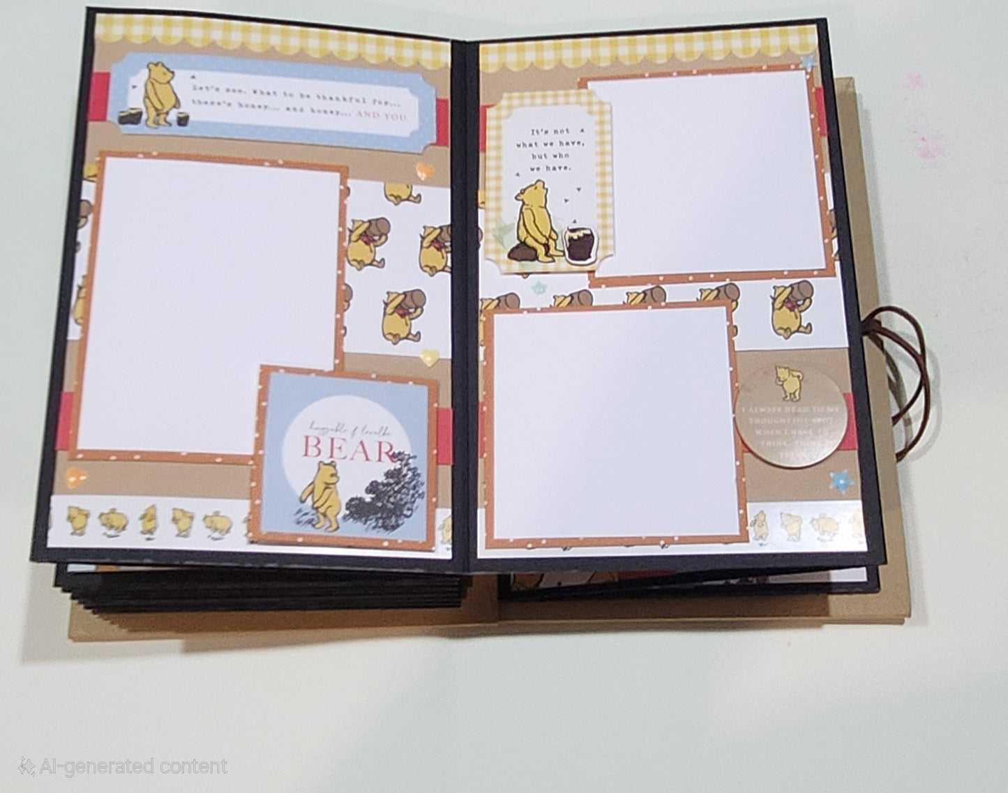 Winnie the Pooh themed photo book page
