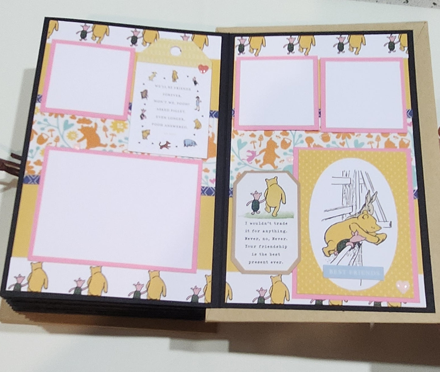 Winnie the Pooh themed photo book page