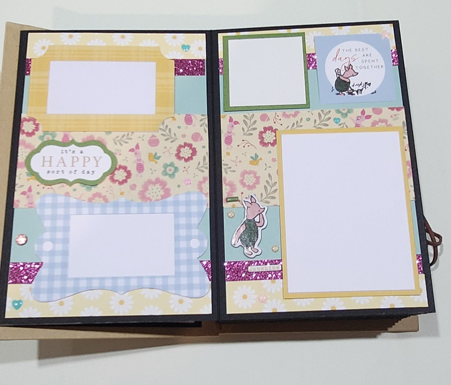 Winnie the Pooh Piglet themed photo book page