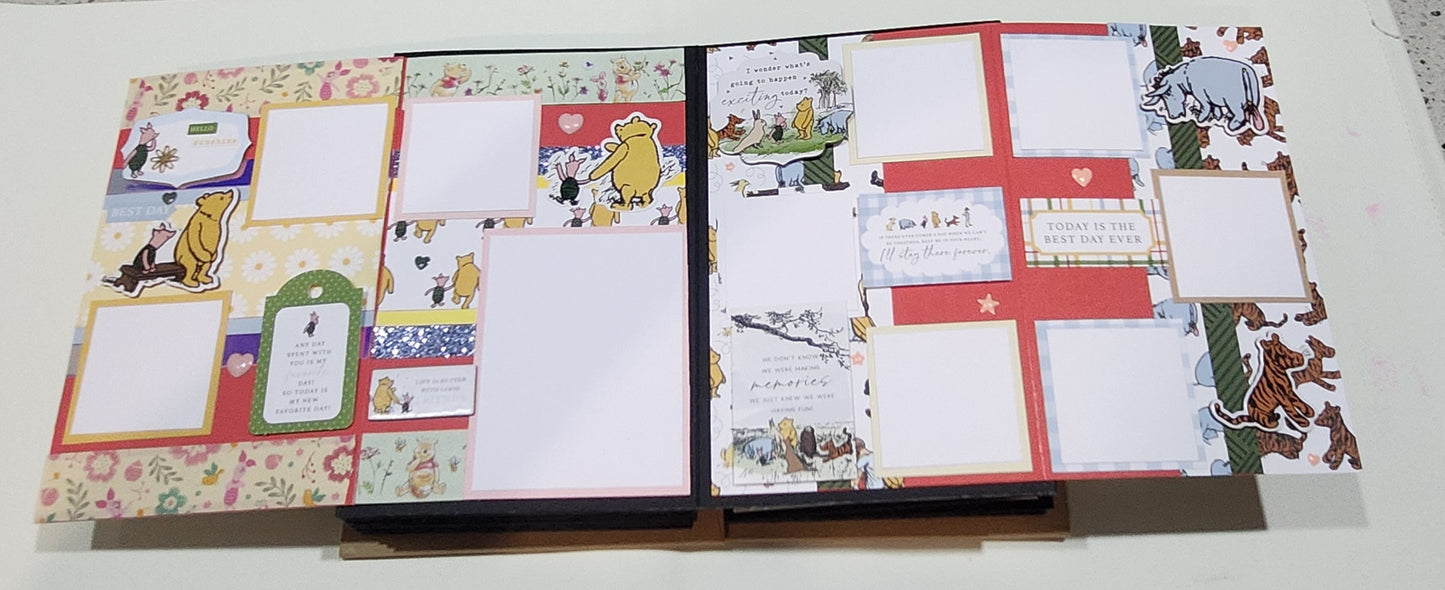 Winnie the Pooh and friends fold out photo book page