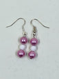 Handmade Hot Pink and White Dangle Earrings