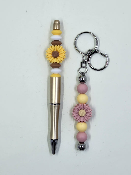 Beaded Pen and Keyring Set