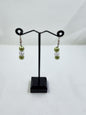 Handmade Light Green Pearl and Clear Crystal Dangle Earrings