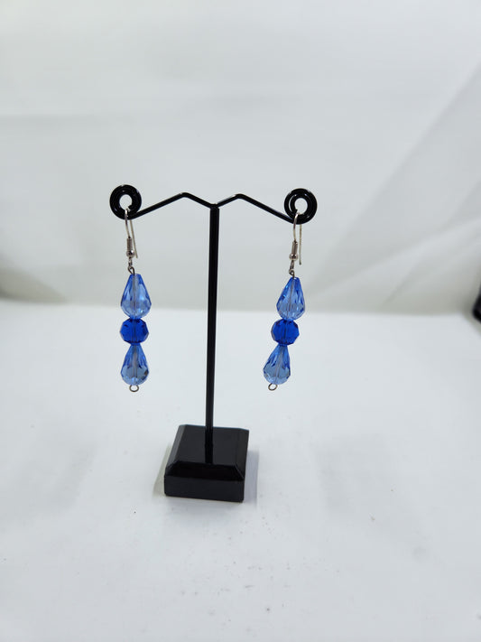 Handmade Sapphire Crystal Dangle Earrings
