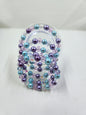 Handmade Memory Wire Bracelet - Blue, Purple, Pink and White