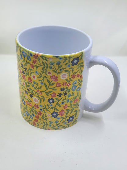 Handmade Yellow Floral Mug