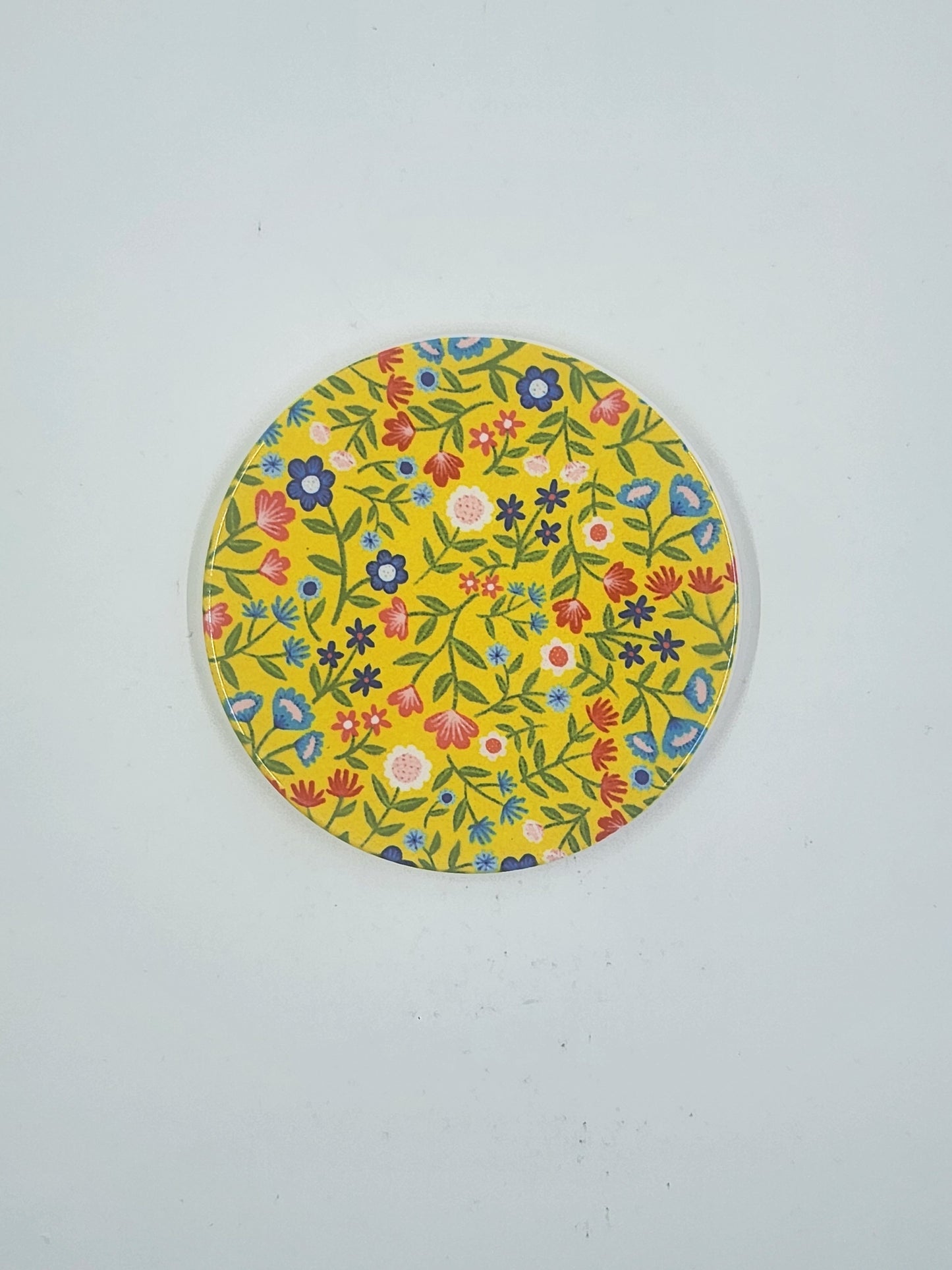 Handmade Yellow Floral Mug and Coaster Bundle