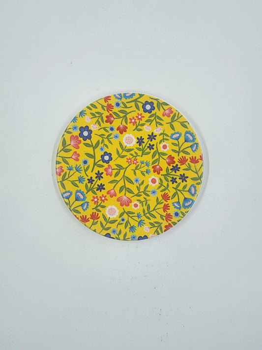 Yellow Floral Coaster