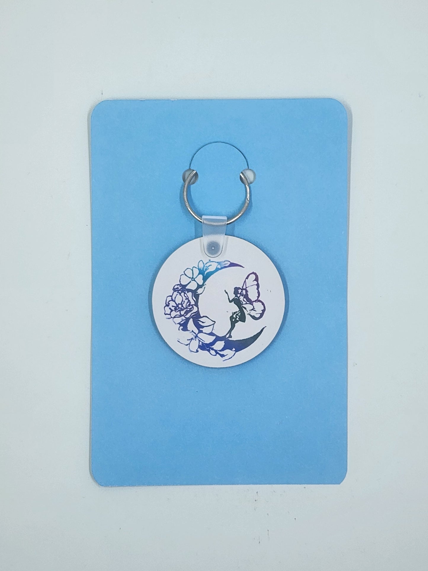 Handmade Floral Moon and Fairy Keyring