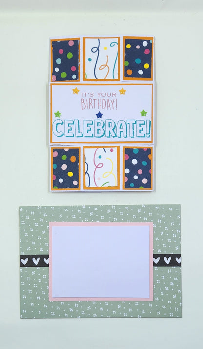 Handmade Triple Panel Fun Fold Birthday Card