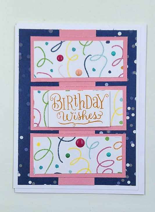 Handmade Birthday Card - Birthday Wishes