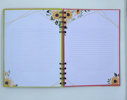 Handmade Sunflower Notebook