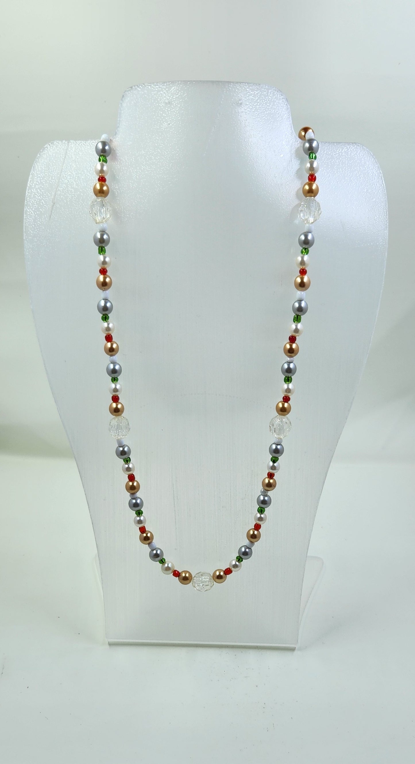 Handmade Gold, Silver and Clear Crystal Jewellery Set
