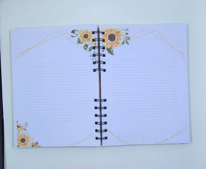 Handmade Sunflower Notebook