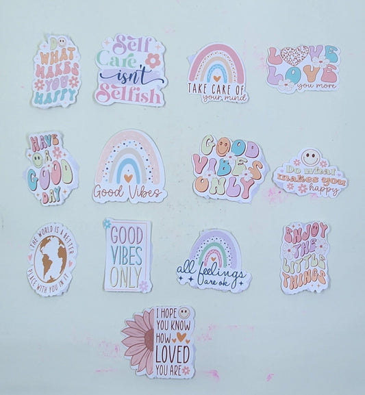 Handmade Pastel Good Vibes Stickers