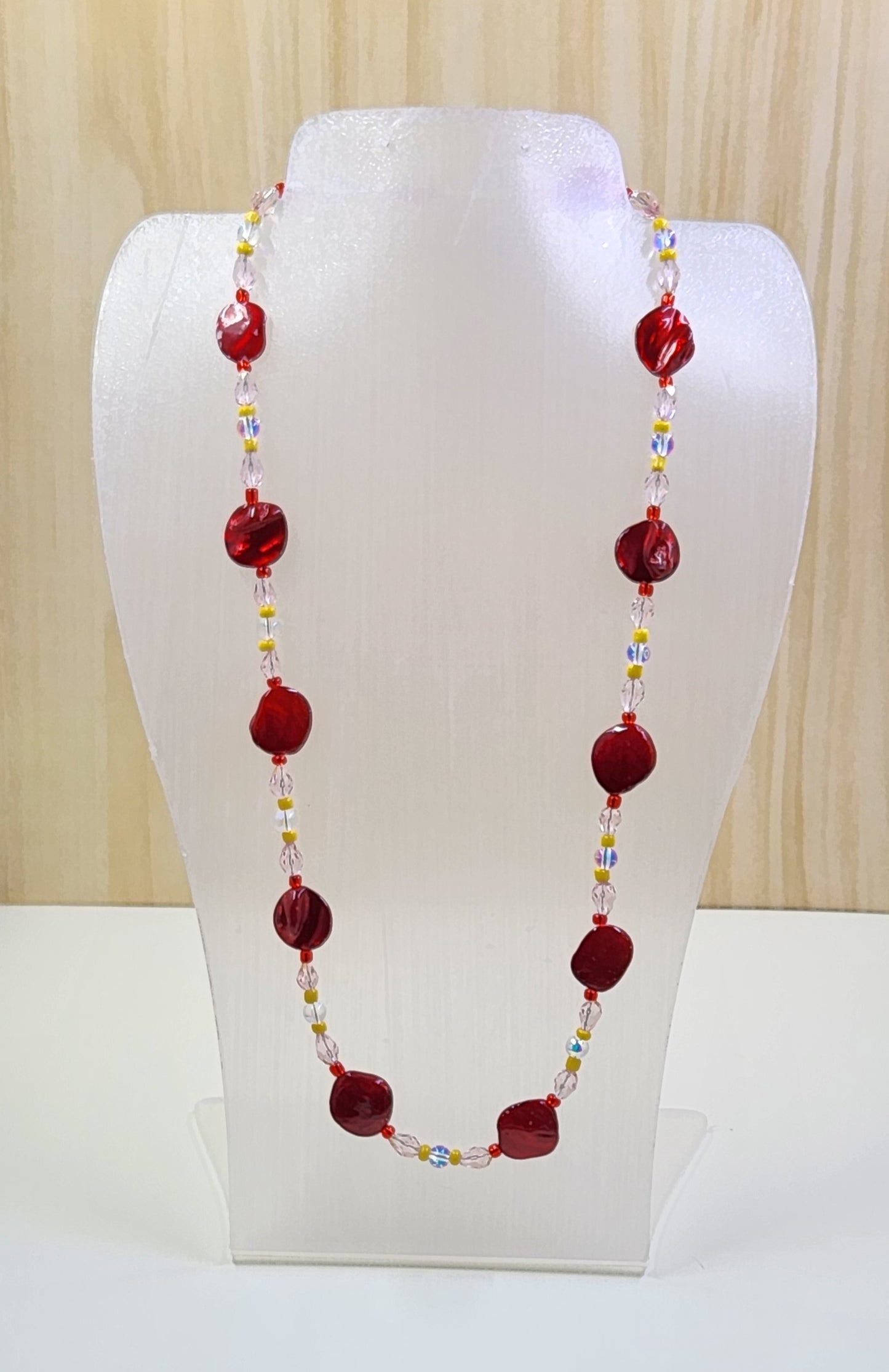Handmade Vintage Look Red Bead Necklace