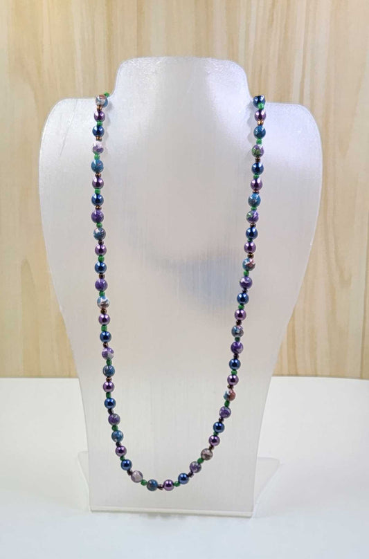 Handmade Dark Purple and Navy Blue Necklace Aquarian Designs