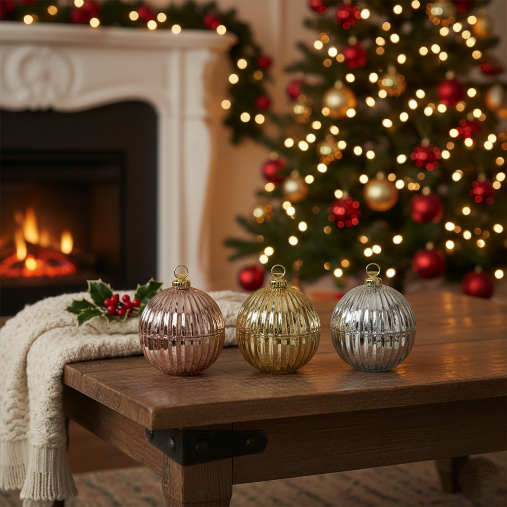 Baby Christmas Bauble Candle Jars