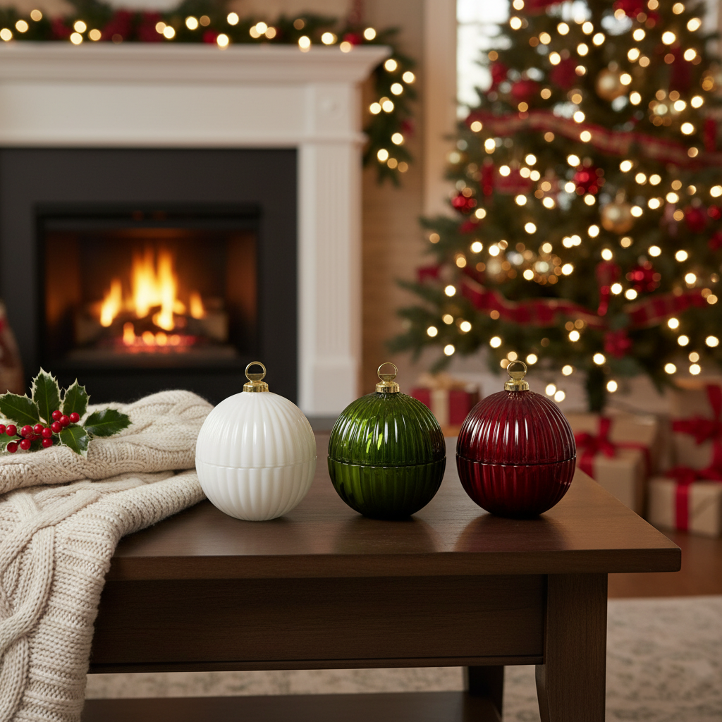 Baby Christmas Bauble Candle Jars