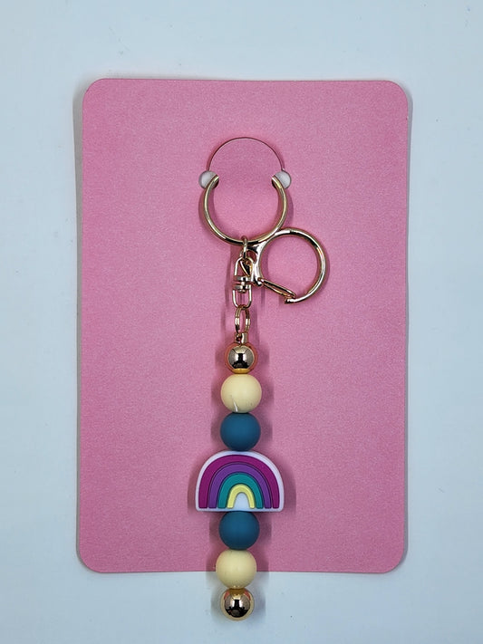 Beaded Boho Rainbow Keyring