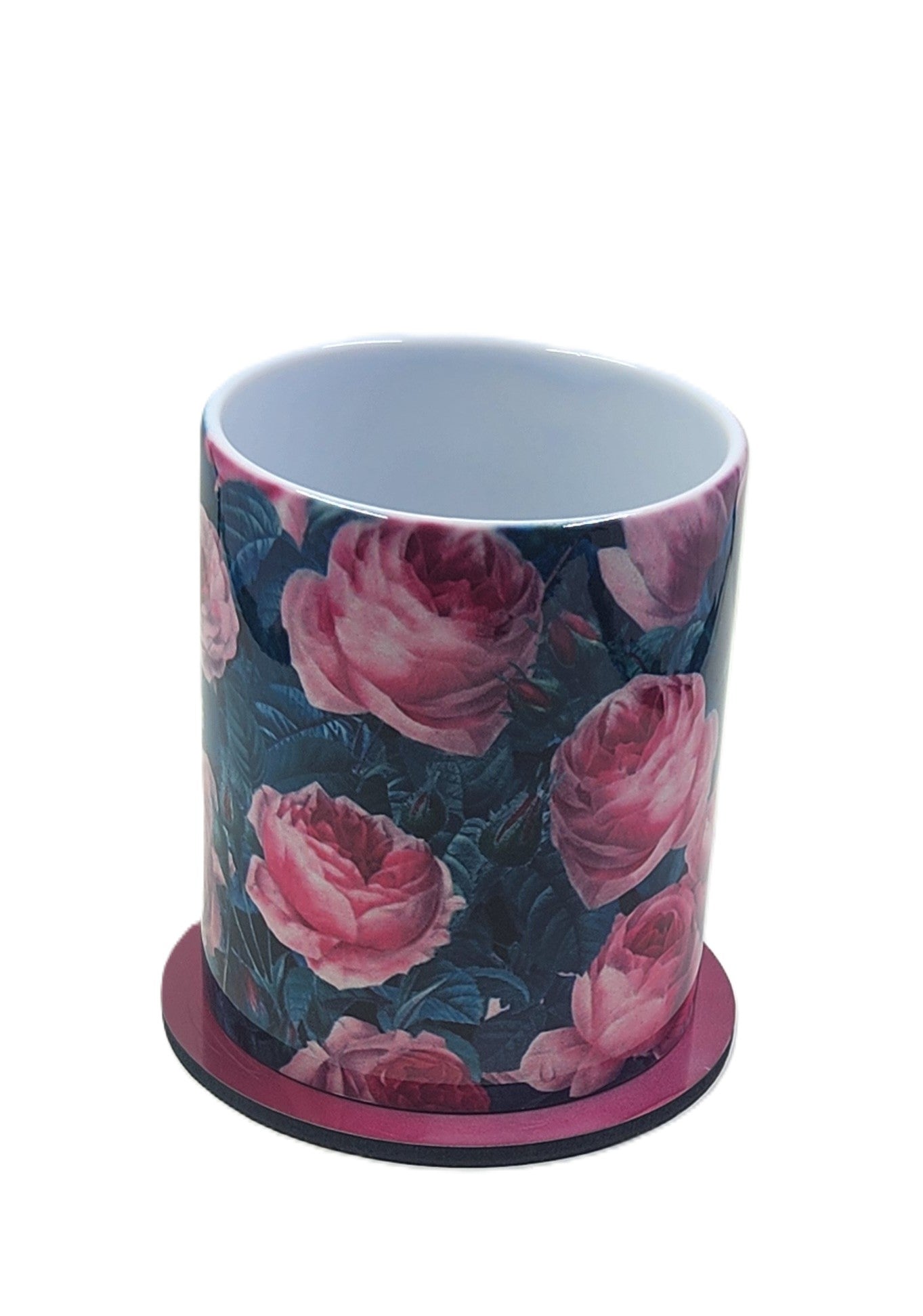 Cabbage Roses Butterfly Edge Mug and Coaster