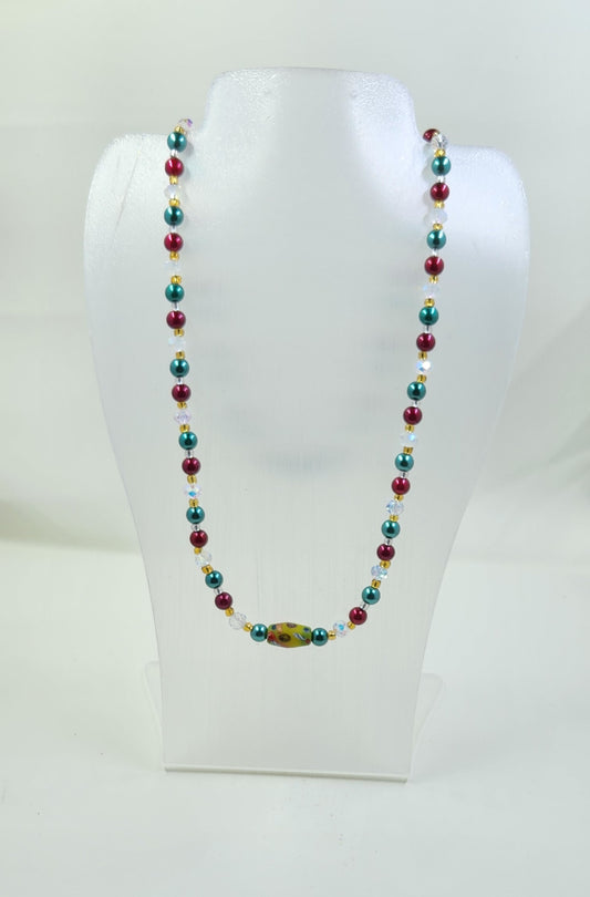 Gold and Clear Crystal Necklace