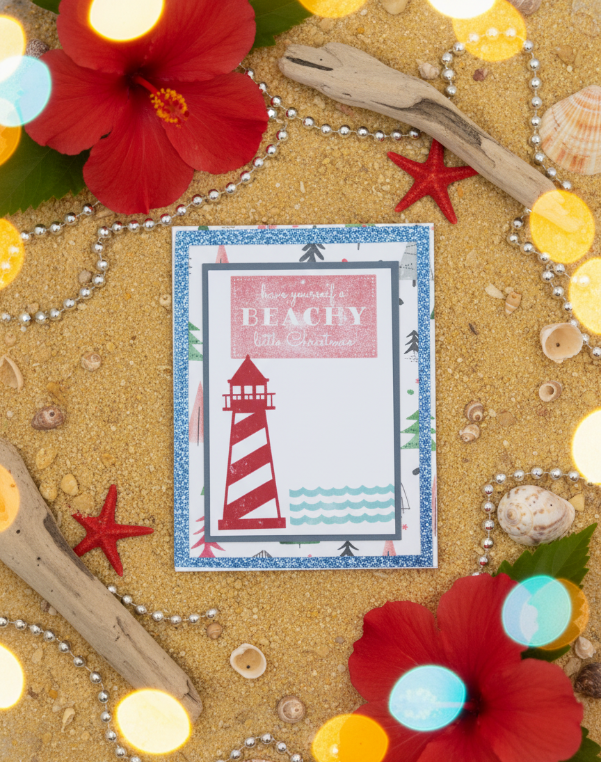 Handmade 10 Pack Summer Themed Christmas Cards