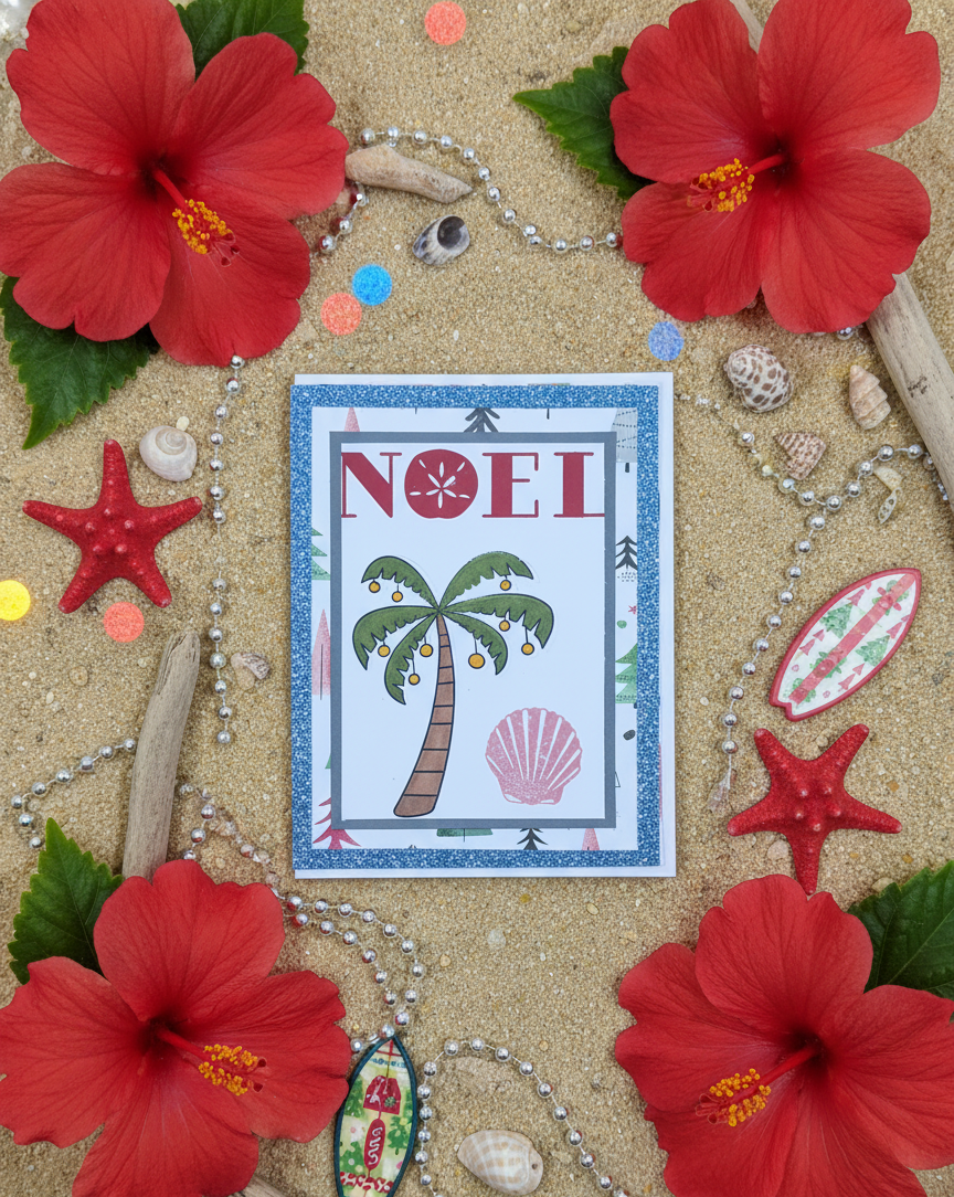 Handmade 10 Pack Summer Themed Christmas Cards