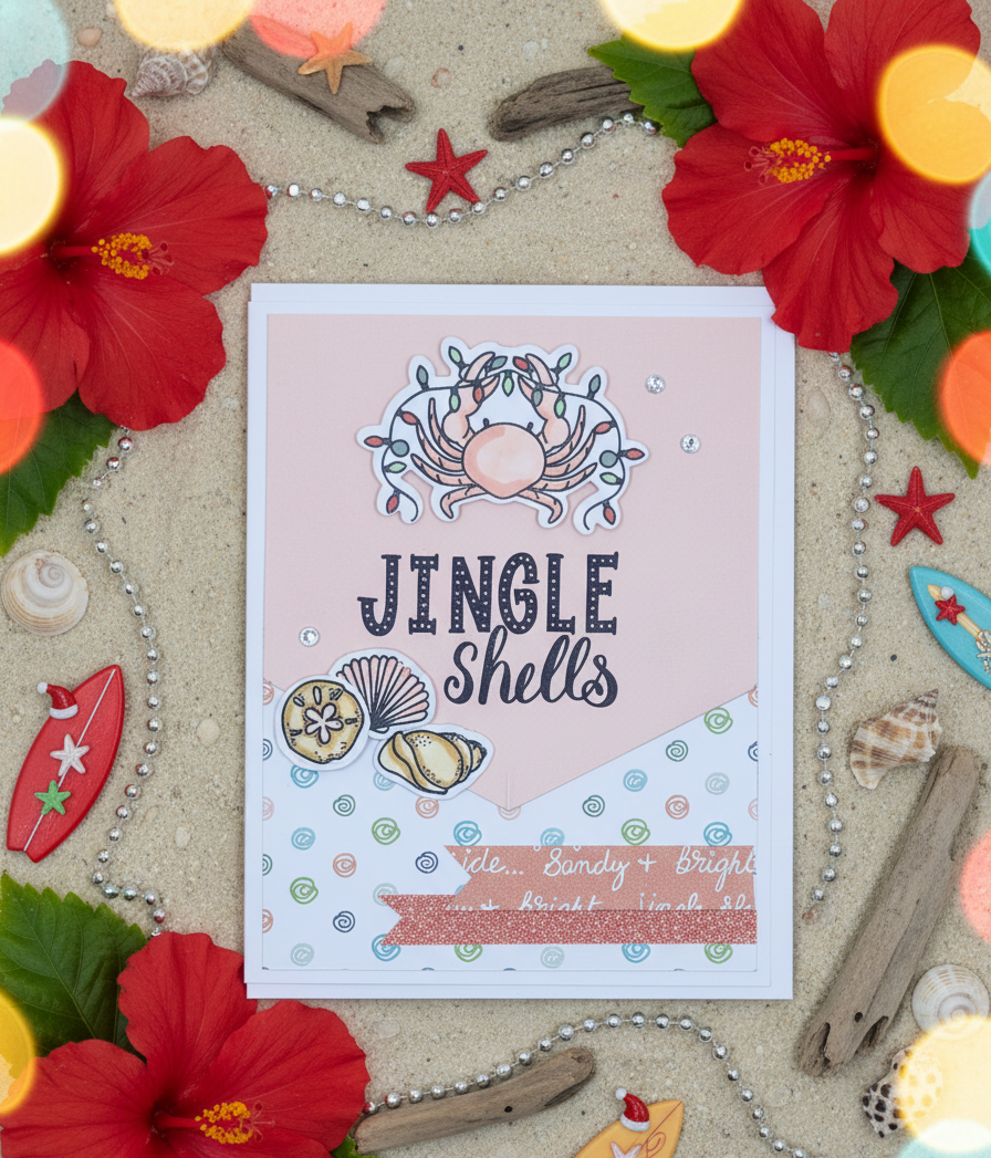 Handmade 10 Pack Summer Themed Christmas Cards