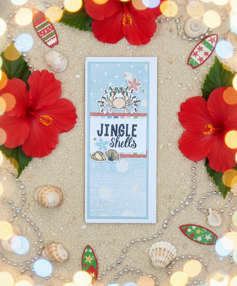 Handmade 10 Pack Summer Themed Christmas Cards