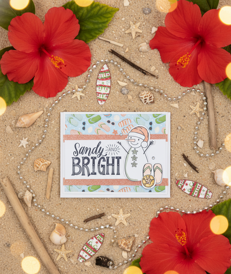 Handmade 10 Pack Summer Themed Christmas Cards