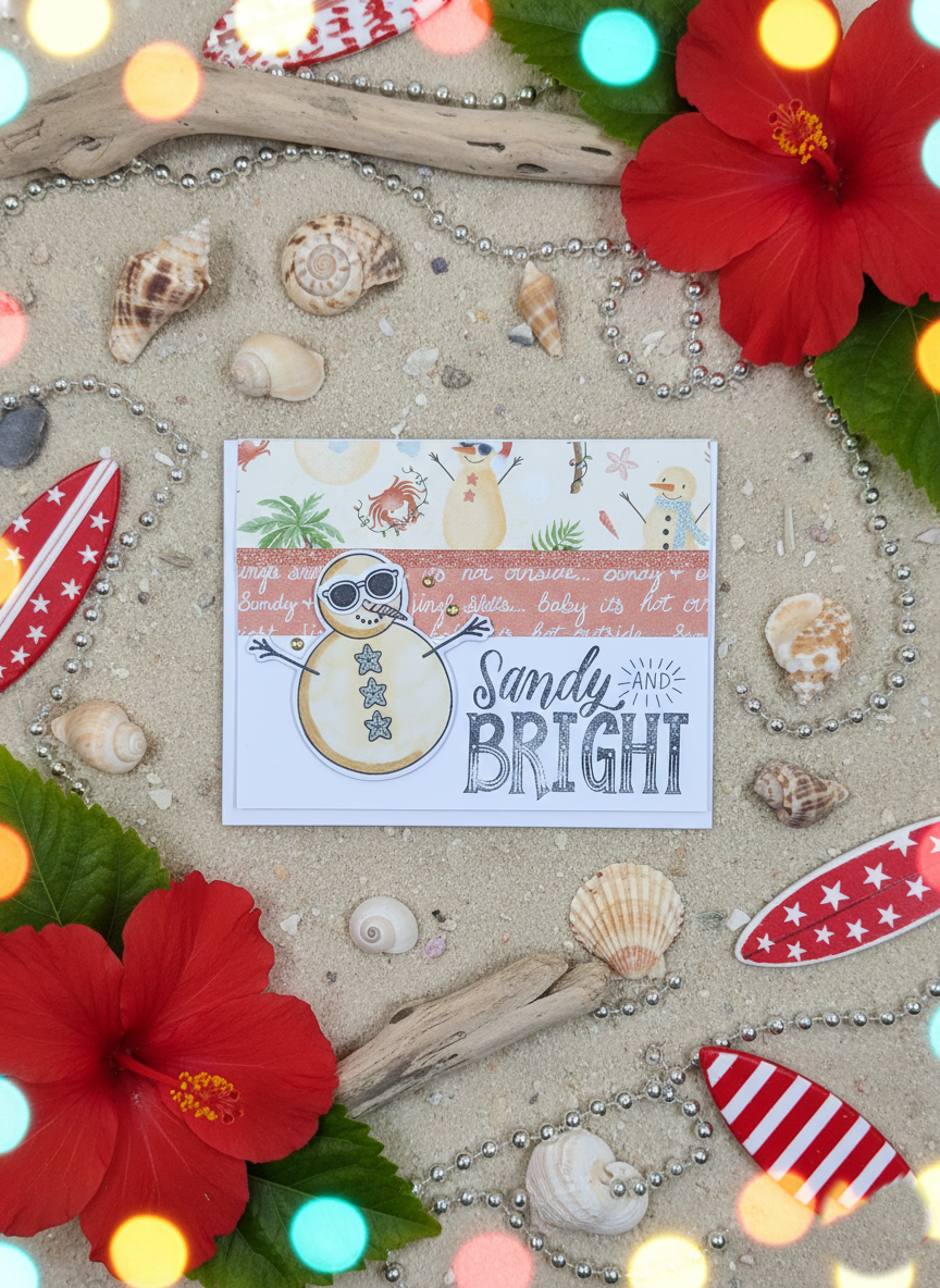Handmade 10 Pack Summer Themed Christmas Cards