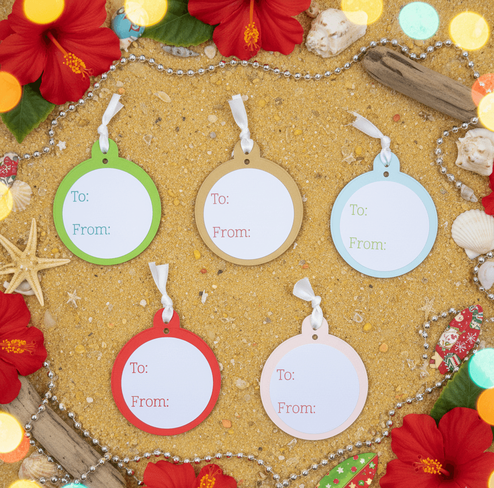 Handmade 10 Pack Summer Christmas Gift Tags Aquarian Designs